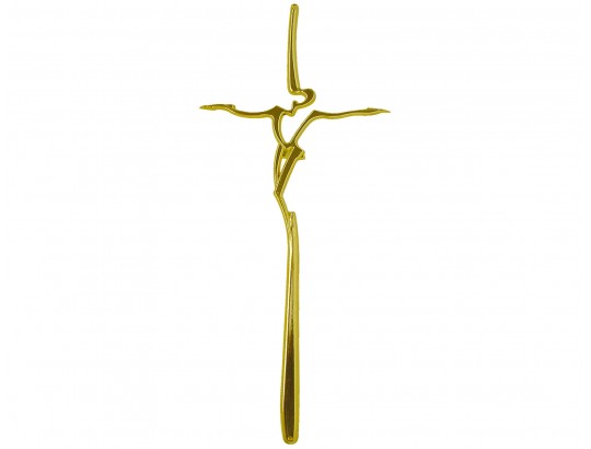 Sargkreuz Metall Gold glänzend, morderne Form
