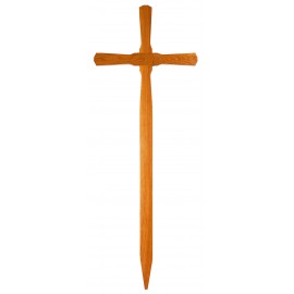 Grabkreuz, geschwungene Form, Eiche hell