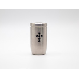 Miniurne aus Edelstahl - Kreuz Glaskristall schwarz