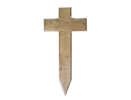 Grabkreuz für Urnengrab, gerade Form, Eiche hell