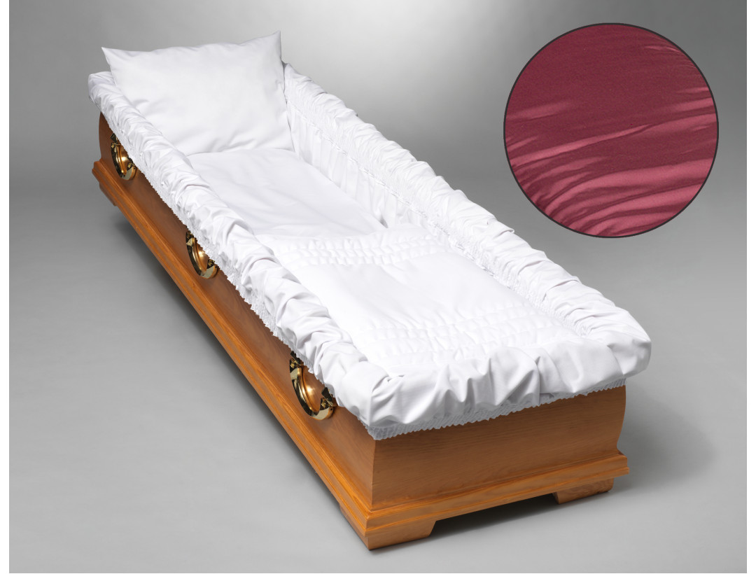 Kompletter Innenausschlag, Glanzseide Bordeaux rot