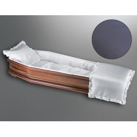 Sargausschlag für Körperformsarg, Glanzseide blau