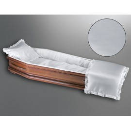 Sargausschlag für Körperformsarg, Eiskrepp grau