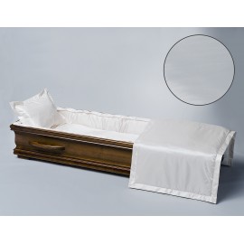 Sargausschlag für Truhensarg, Eiskrepp grau