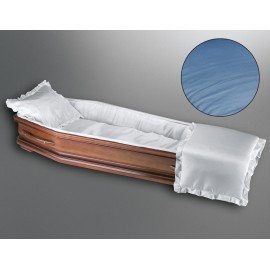 Sargausschlag für Körperformsarg, Glanzseide hellblau