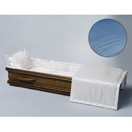 Sargausschlag für Truhensarg, Glanzseide hellblau