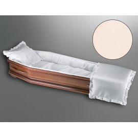 Sargausschlag für Körperformsarg, Glanzseide vanille