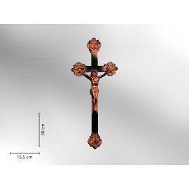 Sargkreuz Kunststoff, akubronziert, barocke Form