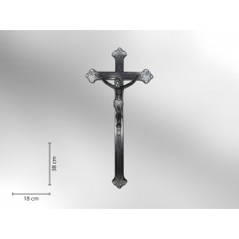 Sargkreuz Kunststoff zinn, barocke Form