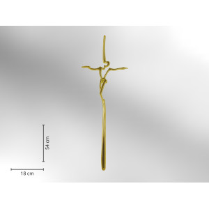 Sargkreuz Metall Gold glänzend, morderne Form