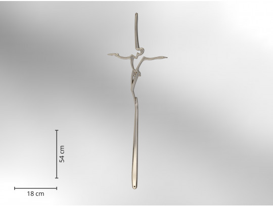 Sargkreuz Metall, silber glänzend, moderne Form