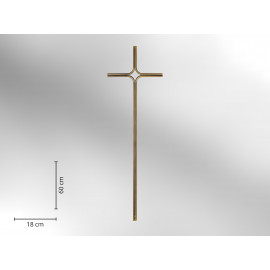 Modernes Doppelkreuz Metall altmessing