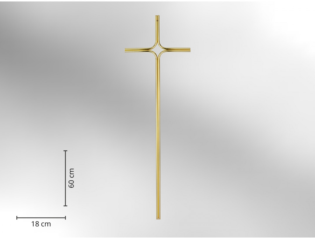 Modernes Doppelkreuz Metall glänzend