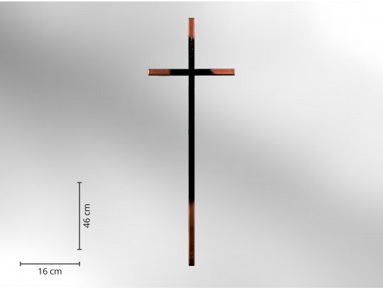 Sargkreuz Metall, akubronziert, glatte Form ohne Korpus