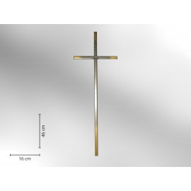 Sargkreuz Metall, flämisch, glatte Form ohne Korpus