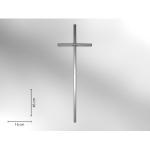 Sargkreuz Metall, zinn, glatte Form ohne Korpus