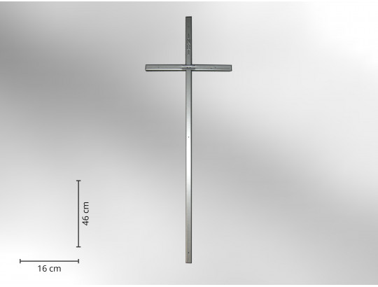 Sargkreuz Metall, zinn, glatte Form ohne Korpus