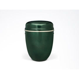 Stahlurne Moosgrün mit Goldband