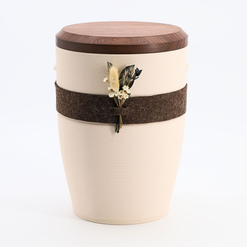 Urne Band der Nähe Braun Creme