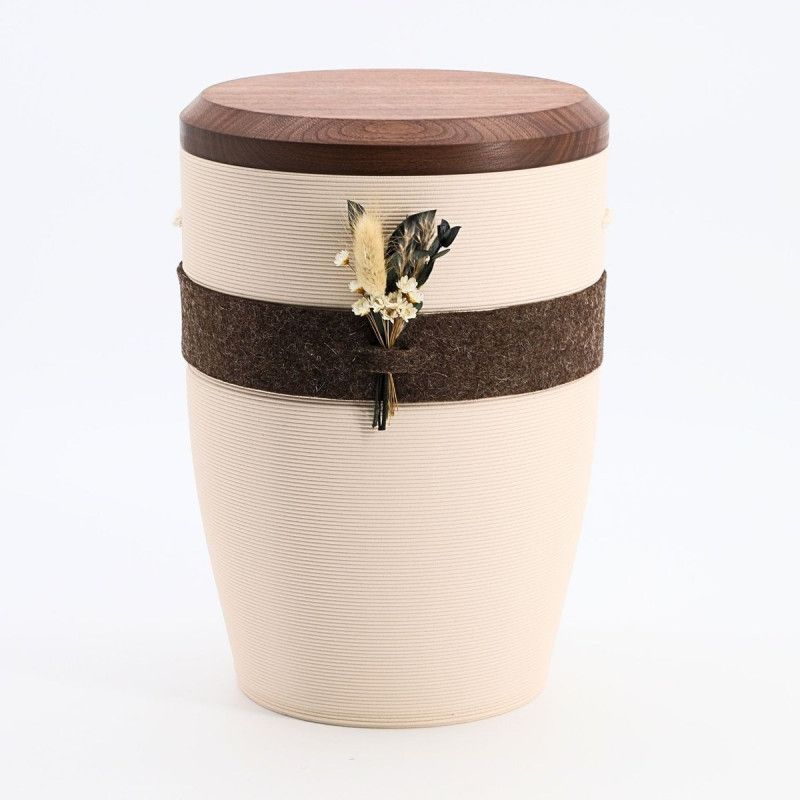 Urne Band der Nähe Braun Creme