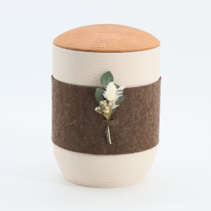 Urne Mira Band Braun Creme