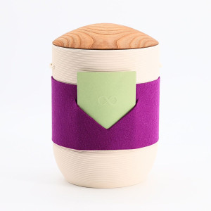 Urne Mira Band Lila-Grün Creme