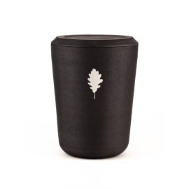 Kohleurne Eichenblatt Silber