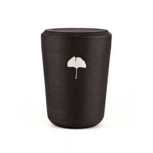 Kohleurne Ginkgoblatt Silber