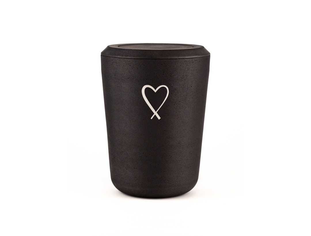 Kohleurne Herz Silber