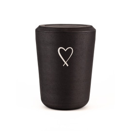 Kohleurne Herz Silber