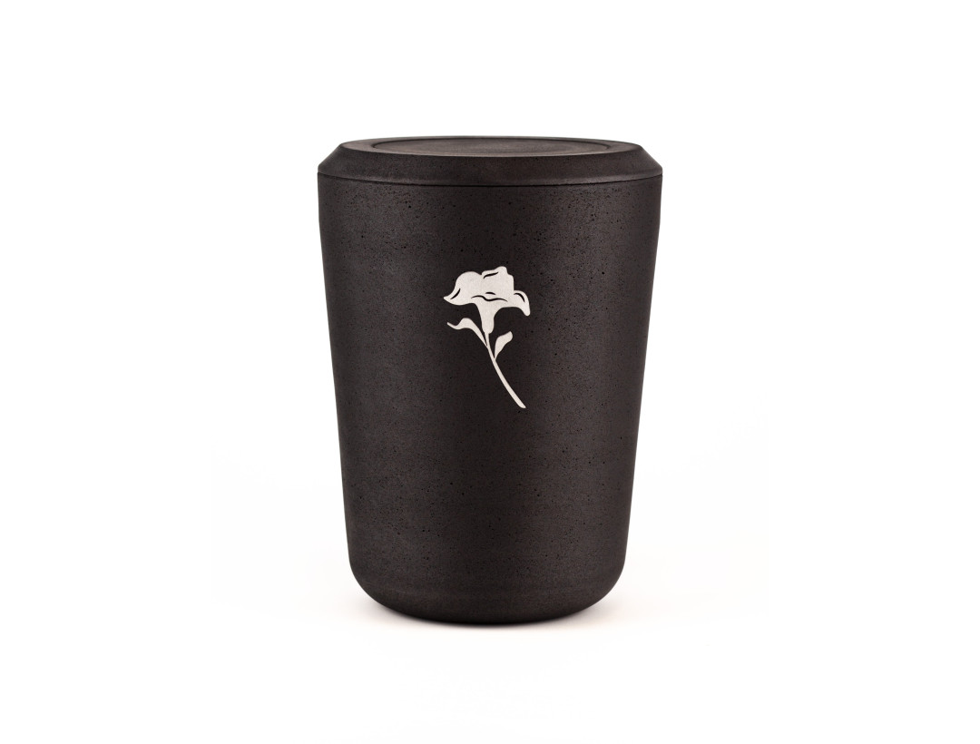 Kohleurne Lilie Silber