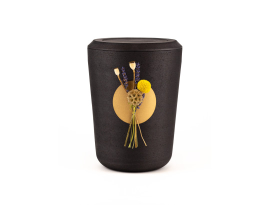 Kohleurne Mohn und Lavendel