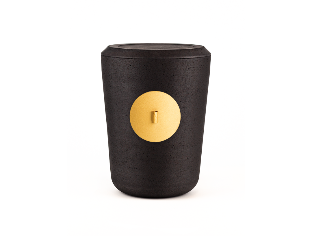 Kohleurne Plakette für Frische Blumen oder Briefröllchen Gold