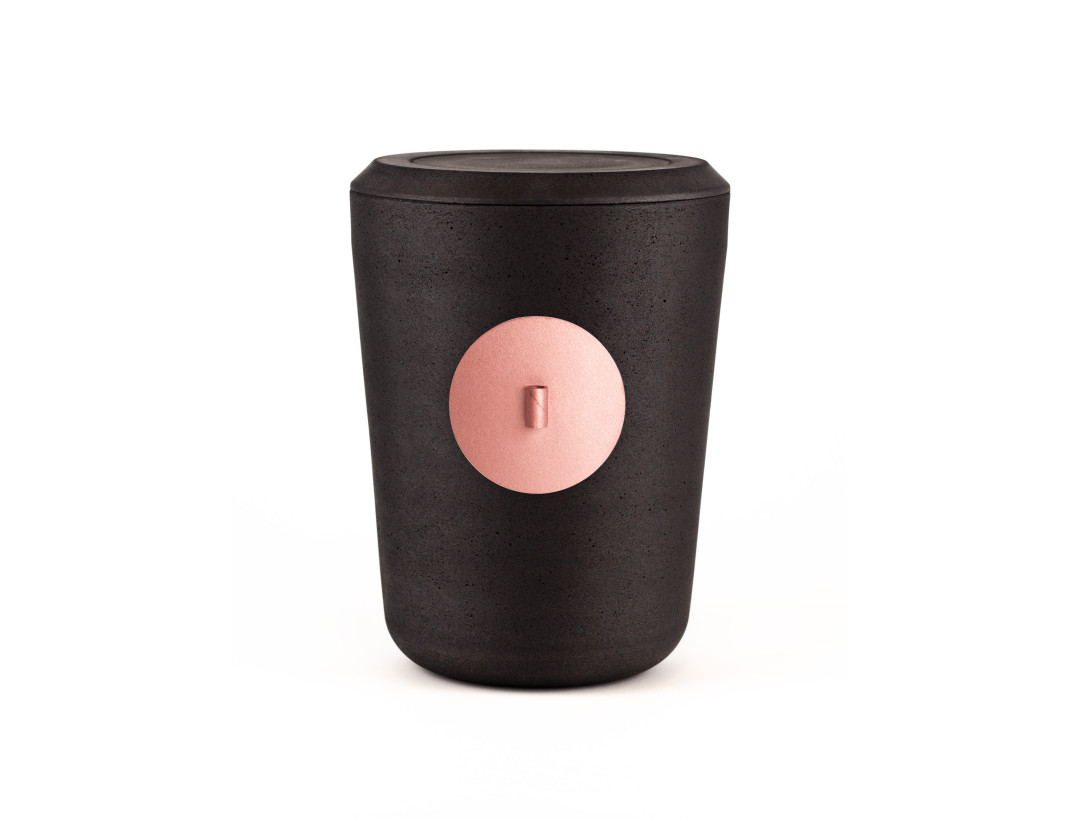 Kohleurne Plakette für Frische Blumen oder Briefröllchen Rosé