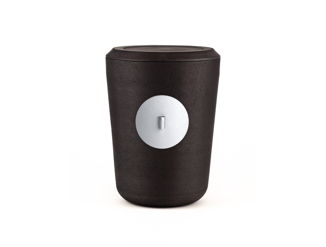 Kohleurne Plakette für Frische Blumen oder Briefröllchen Silber