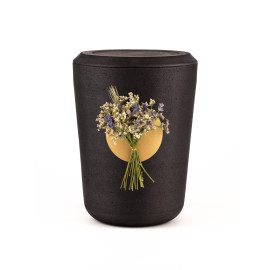 Kohleurne Wiesenblumen