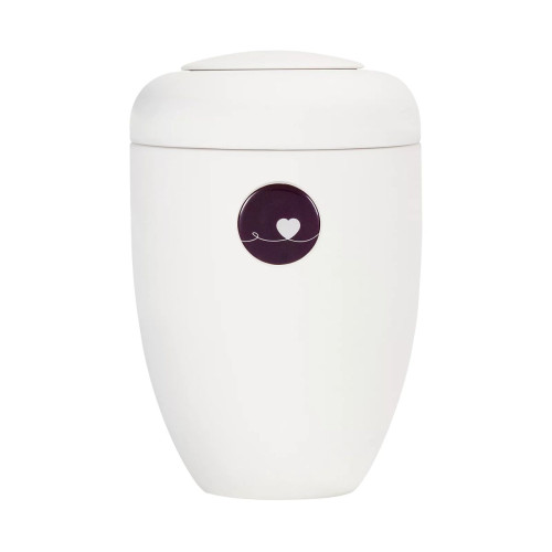 Memori-Button aubergine, Herz