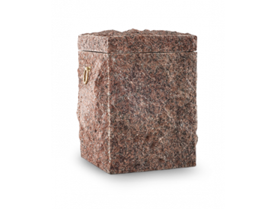 Granit, rot behauen -passende Aschekapsel incl.-