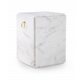 Marmorsarkophag, aufrecht, weiß