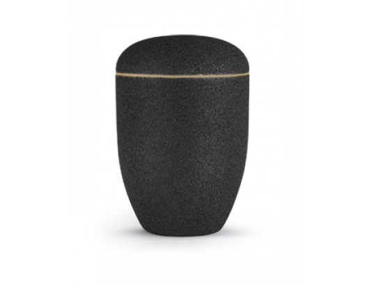 Edition Rocka, mit Sand beschichtet, velvet schwarz, mit Baumwollkordel verziert, biol. abbaub.