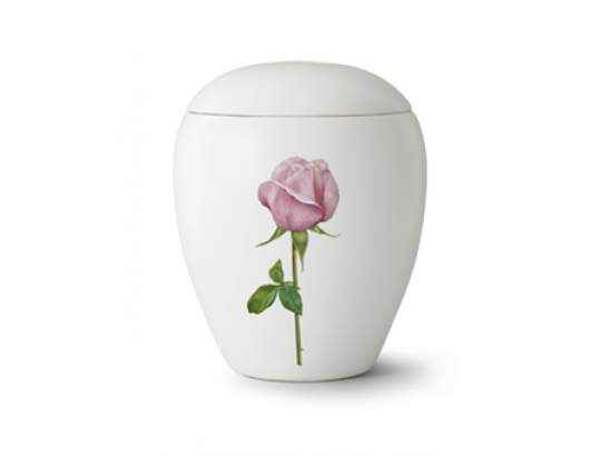 Keramik, Edition Bianco, matt-weiß glasiert, rosa Rose