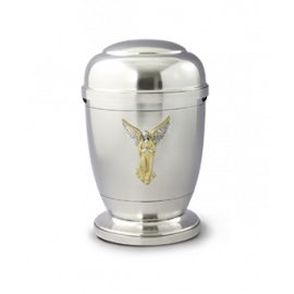 Zinnurne mit Sockel Dekor Schutzengel, La Leonessa