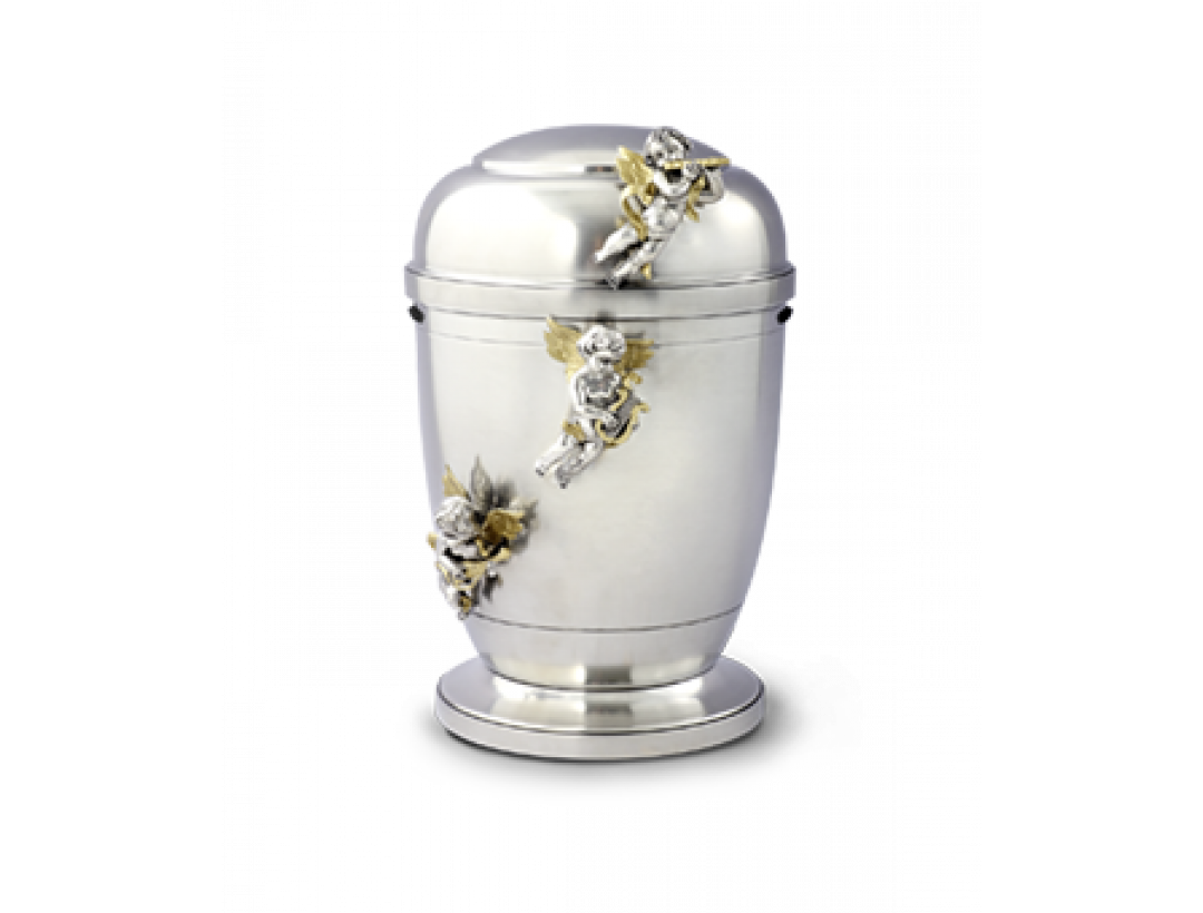 Zinnurne mit Sockel Dekor 3 Engel, La Leonessa