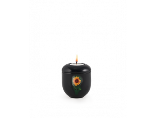 Fall in Leaves - Porzellan-Gedenkdose, Design Sonnenblume Exklusivserie Fleur Noire 1