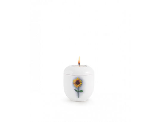 Fall in Leaves - Porzellan-Gedenkdose, Design Sonnenblume Exklusivserie Fleur Blanche 1